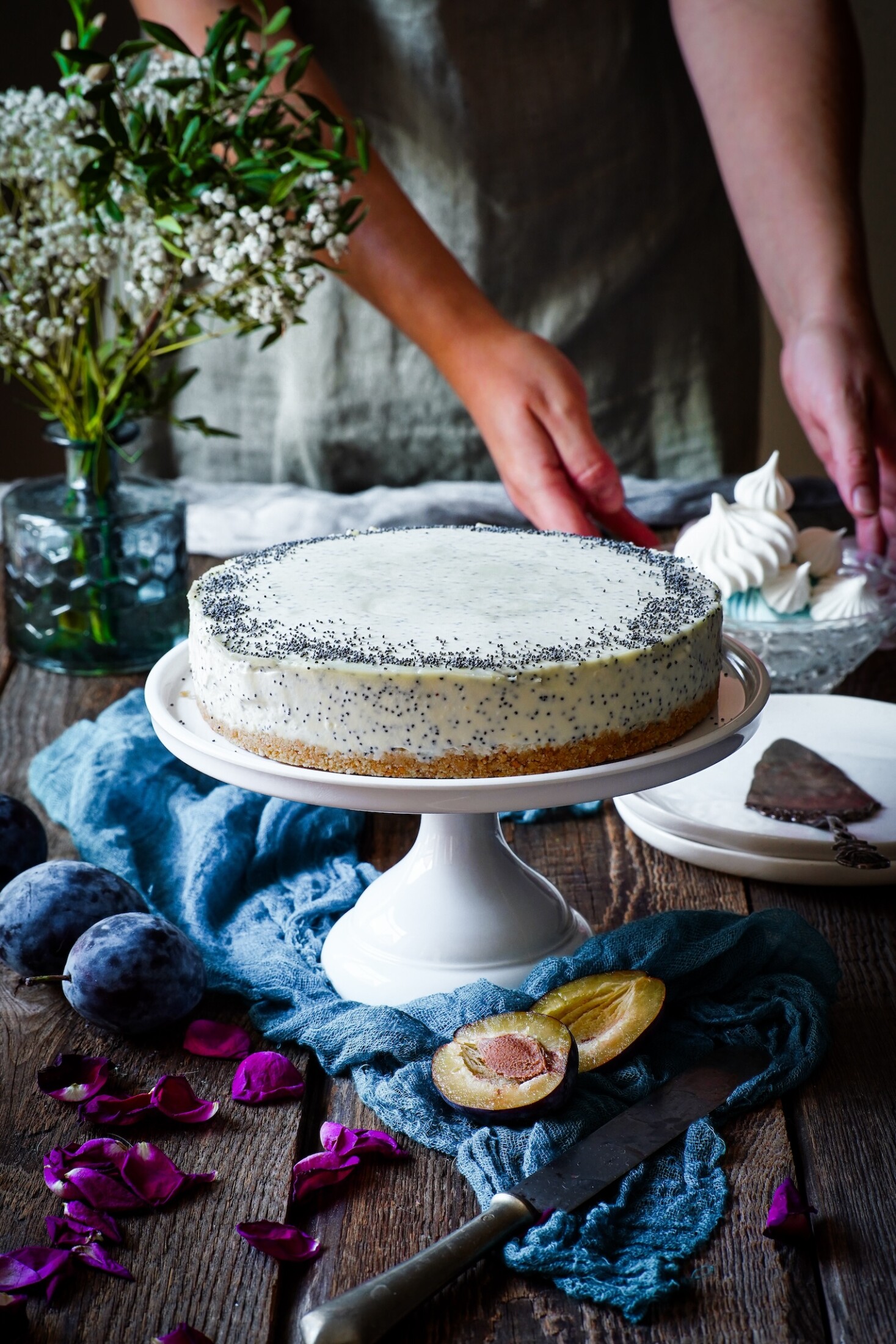 nepečený makový cheesecake